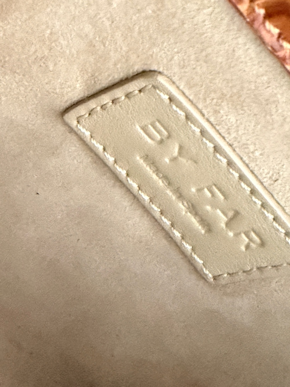 BY FAR Tan Croc-Embossed Wristlet with Deep Cherry Accent - Picture 4 of 10